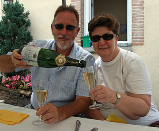 Meg & I Tasting Champagne in AY - 2008.