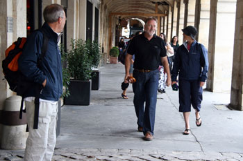 Paris - in the Place de Vosges with Helen & Iain in 2008.